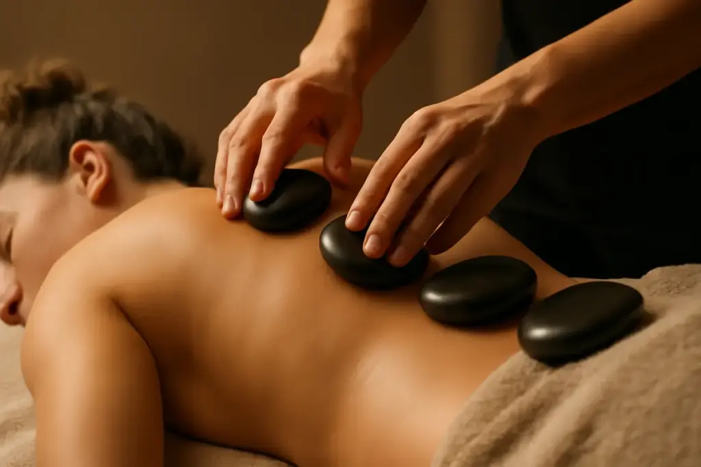 Perché il massaggio hot stone è così efficace? Il binomio calore e manualità sblocca i muscoli in profondità