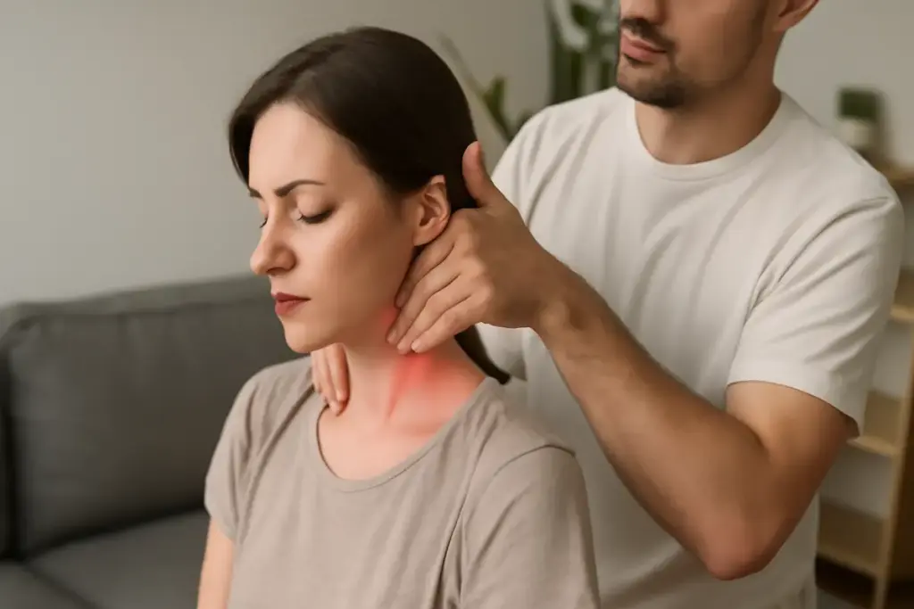 Massaggio per cervicale infiammata: il movimento ideale che allevia il dolore senza stressare la zona